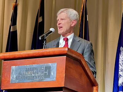 CIU President Dr. Bill Jones served as emcee of the SC Prayer Breakfast. (Photo courtesy of SC State Sen. Michael Fanning) 